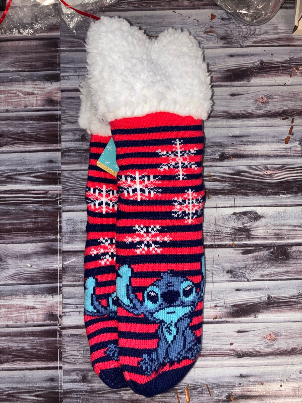 Disney Red & Navy Stitch Fleece-Lined Socks